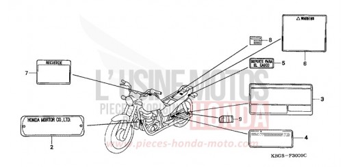 ETIQUETTE DE PRECAUTIONS CB250X de 1999